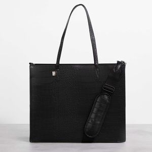 Beis Travel - The Large Work Tote in Black Croc